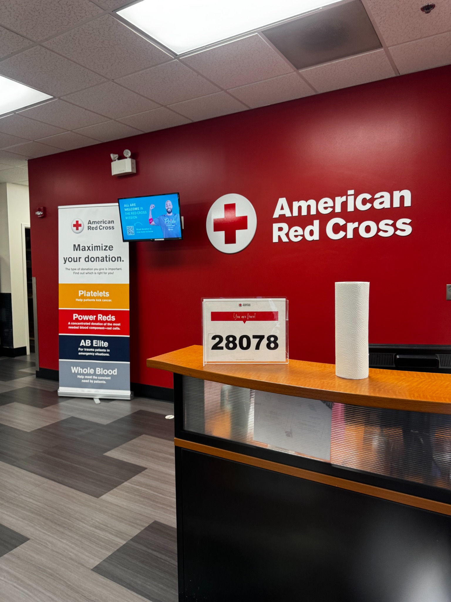 A local blood-donation setting.